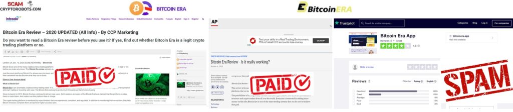 Bitcoin Era: Fake Reviews and Paid Promotional Content