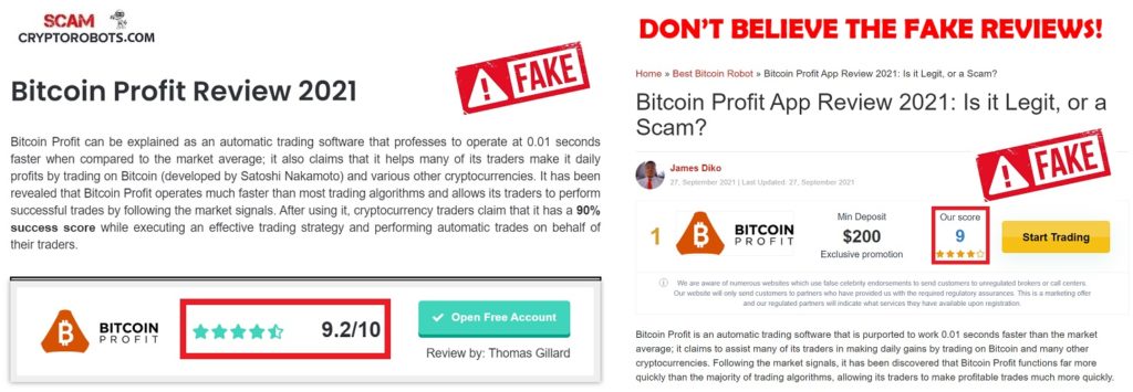 Fake Bitcoin Profit Reviews - Updated 2021